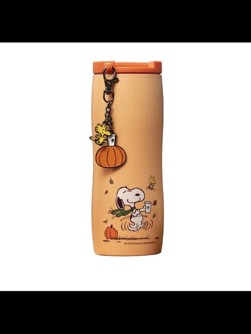 Starbucks x Peanuts Snoopy Orange Travel Tumbler with Pumpkin Charm